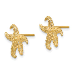 14K Gold Starfish Earrings with Solid Casted Design for Women