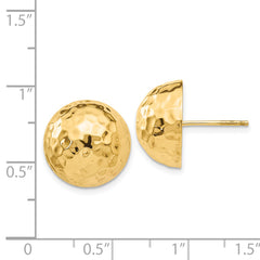 14k Hammered Half Ball Post Earrings