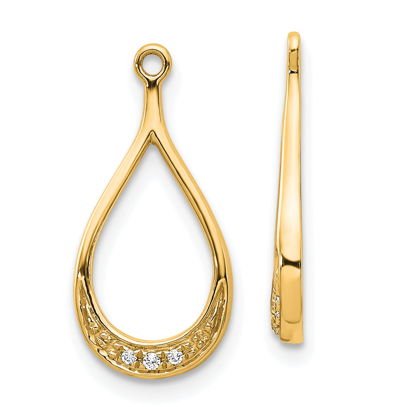 10k Yellow Gold Diamond Earring Jackets