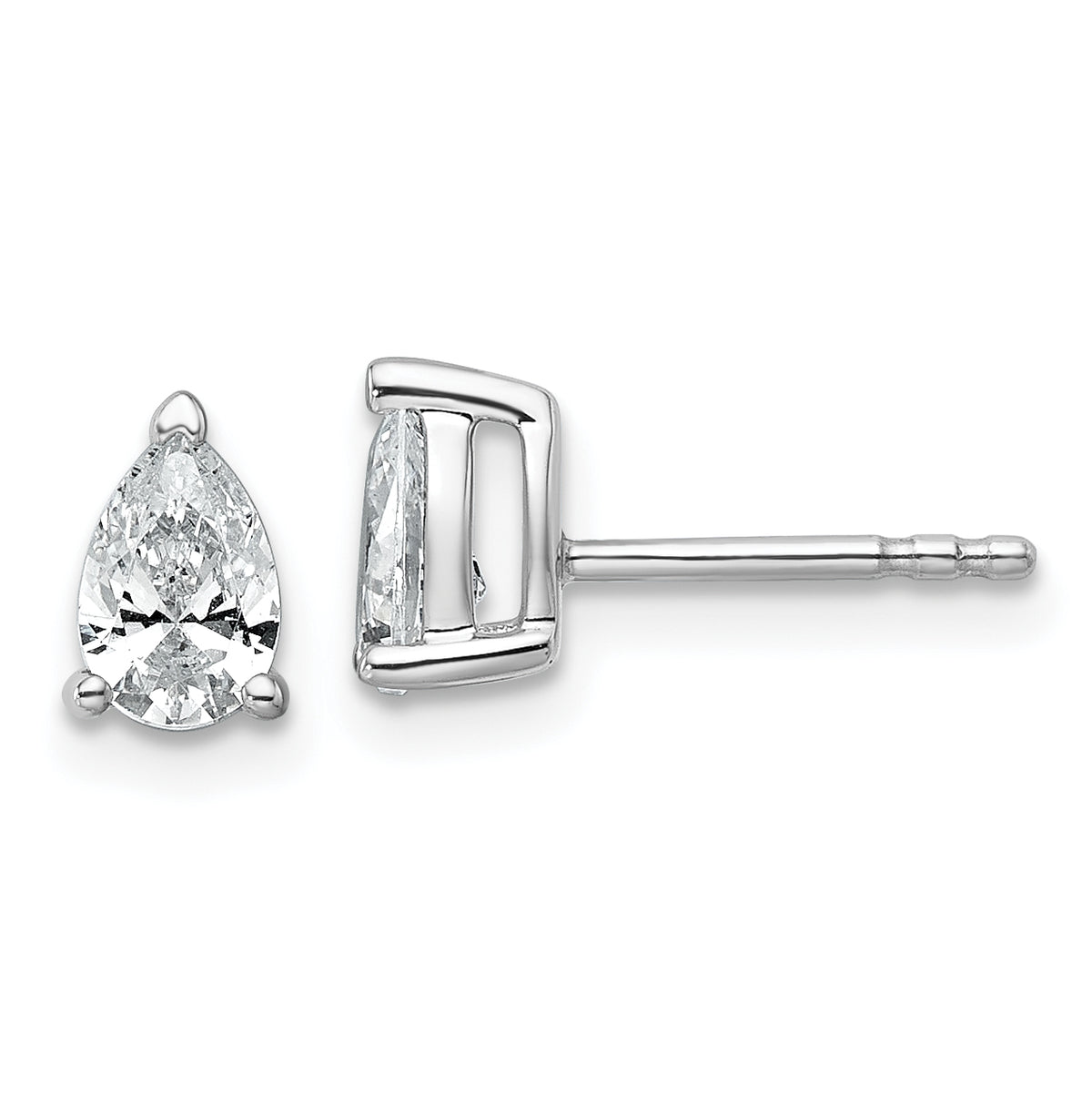 14kw LG Diamond VS/SI GH .75 ct Pear 4 Prong Earrings