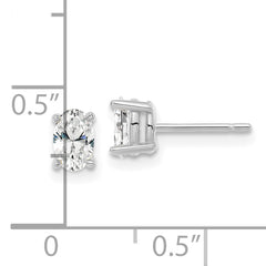 14k White Gold 2/3 carat total weight Oval VS/SI GH Lab Grown Diamond Stud Post Earrings