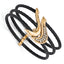 Edward Mirell Black Ti & Bronze Cable White Sapphire Cable Flex Cuff Bangle