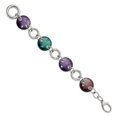 Edward Mirell Black Ti & Sterling Silver Anodized Multi Color Bracelet