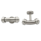 Edward Mirell Titanium & Steel Laser Texture/Polished Cufflinks