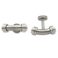 Edward Mirell Titanium & Steel Laser Texture/Polished Cufflinks