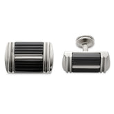 Edward Mirell Black Ti & Stainless Steel Polished Cufflinks