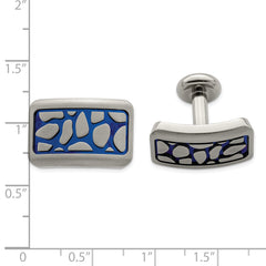 Titanium Brushed Cufflinks with Blue Anodized Finish Gift Boxed for Men