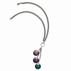 Black Titanium & Sterling Silver Fancy Necklace with Multi-Color Anodized Finish
