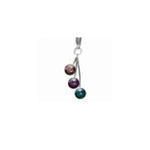 Black Titanium & Sterling Silver Fancy Necklace with Multi-Color Anodized Finish