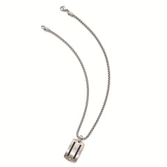 Titanium Cable Necklace with 18K Rivets and Sterling Silver Bezel