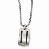 Titanium Cable Necklace with 18K Rivets and Sterling Silver Bezel