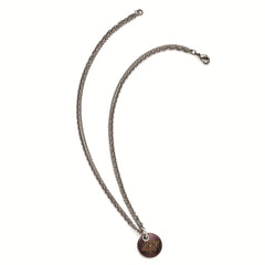 Edward Mirell Titanium Necklace with Sterling Silver Accent Copper Anodized Finish