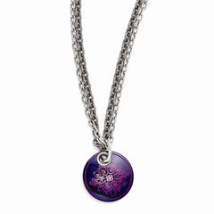 Black Titanium & Sterling Silver Necklace with Pink Anodized Finish, Gift Ready