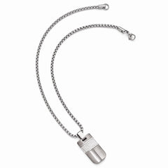 Sophia Jewelers Titanium & Sterling Hammered Pendant Necklace Polished Gift Ready