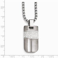 Edward Mirell Titanium & Sterling Silver Hammered Pendant Necklace