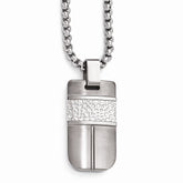 Sophia Jewelers Titanium & Sterling Hammered Pendant Necklace Polished Gift Ready