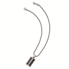 Edward Mirell Black Titanium Necklace with Grooved Pendant Gift Ready