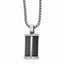 Edward Mirell Black Titanium Necklace with Grooved Pendant Gift Ready