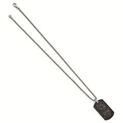 Edward Mirell Two-Tone Titanium Necklace with Sterling Silver Dog Tag