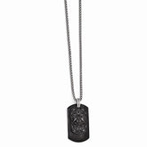 Edward Mirell Two-Tone Titanium Necklace with Sterling Silver Dog Tag