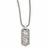 Sophia Jewelers Titanium Dog Tag Necklace with Modern Casted Design