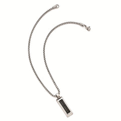Edward Mirell Titanium Necklace with Black Memory Cable and Pendant
