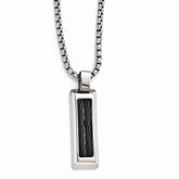 Edward Mirell Titanium Necklace with Black Memory Cable and Pendant