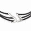Titanium Silver Two-Tone Necklace with White Sapphires Gift Ready