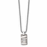Edward Mirell Titanium Diamond Pendant Necklace with Sterling Silver Accents