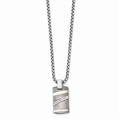 Edward Mirell Titanium Diamond Pendant Necklace with Sterling Silver Accents
