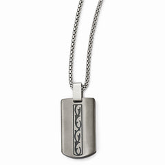 Titanium Polished & Brushed Necklace with Pendant Gift Ready