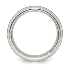 Titanium Wedding Band with Blue Anodized Grooves and Polished Finish