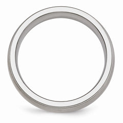 Titanium Milgrain Wedding Band with Brushed Polished Finish Engravable