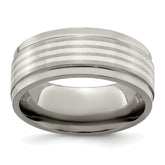 Edward Mirell Titanium WithSterling Silver Inlay Beveled Edge 9mm Band