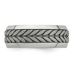 Edward Mirell Titanium Wedding Band with Polished Beveled Edge