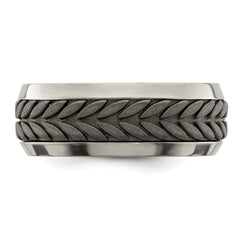 Edward Mirell Titanium Wedding Band with Polished Beveled Edge