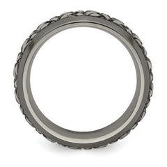 Titanium 9mm Beveled Wedding Band with Polished Finish