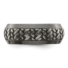 Titanium 9mm Beveled Wedding Band with Polished Finish