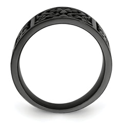 Titanium Flat 14mm Wedding Band with Casted Design and Gift Boxing