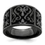 Men's Black Casted Flat Wedding Band in Titanium, 14mm, Size 8–10.5 - Sophia Jewelers