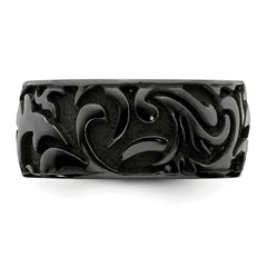 Edward Mirell Black Titanium 11mm Wedding Band Engravable Gift Ready