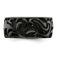 Edward Mirell Black Titanium 11mm Wedding Band Engravable Gift Ready