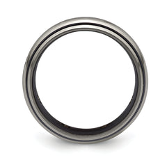 Edward Mirell Titanium Wedding Band with White Sapphire Bezel