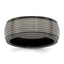 Edward Mirell Black Ti and Titanium Polished Grooved Step Edge 9mm Band