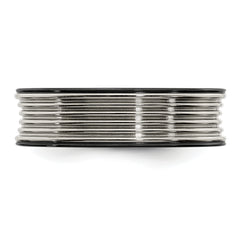 Edward Mirell Titanium Wedding Band with Polished Grooved Design