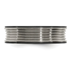 Edward Mirell Titanium Wedding Band with Polished Grooved Design