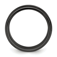 Titanium Wedding Band with Polished Grooved Design Gift Ready