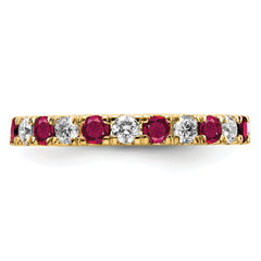 14K Lab Grown Diamond VS/SI GH & Cr Ruby Eternity Band