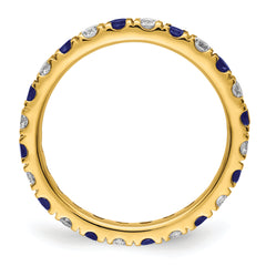 14K Lab Grown Diamond VS/SI GH & Cr Blue Sapp Eternity Band