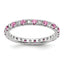 Lab-Grown Diamond & Lab-Created Pink Sapphire Eternity Band in 14K White Gold, 2.25mm, Size 4–9 - Sophia Jewelers